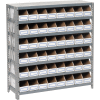 Global Industrial™ Steel Open Shelving with 48 Corrugated Shelf Bins 7 Shelves - 36x12x39