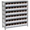 Global Industrial Steel Open Shelving with 48 Corrugated Shelf Bins 7 Shelves - 36x12x39