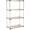 Nexel® Stainless Steel Solid Shelving Starter 36"W x 24"D x 86"H
