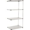 Nexel® Solid Stainless Steel, 4 Tier, Add-On Unit, 36"W x 18"D x 63"H