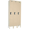 Hallowell® 1-Tier 3 Door Maintenance-Free Quiet Locker, 12"Wx12"Dx72"H, Tan, Unassembled