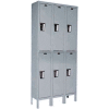 Hallowell® 2-Tier 6 Door Maintenance-Free Quiet Locker, 12"Wx18"Dx36"H, Gray, Unassembled