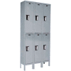 Hallowell® 2-Tier 6 Door Maintenance-Free Quiet Locker, 15"Wx18"Dx36"H, Dark Gray, Unassembled
