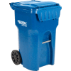 Global Industrial Mobile Trash Container, 65 Gallon Blue