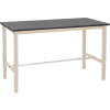 Global Industrial 72x30 Adj. Height Workbench Square Tube Leg, Phenolic Resin Safety Edge Tan