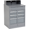 Global Industrial™ Cabinet Shop Desk w / Riser &7 Tiroirs, 34-1/ 2 « W x 30"D, Gris