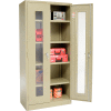 Global Industrial™ Clear View Storage Cabinet Easy Assembly 36x18x78 - Tan