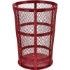 Global Industrial™ Outdoor Steel Mesh Corrosion Resistant Trash Can, 48 Gallon, Rouge