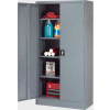 Global Industrial Steel Storage Cabinet, Recessed Handle, 36"Wx18"Dx72"H, Gray, Unassembled
