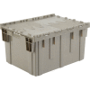 Global Industrial Plastic Storage Container - Attached Lid DC2820-15 28-1/8x20-3/4x15-5/8 Gray