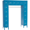 Global Industrial Infinity® 16 Person Locker, 12"Wx18"Dx12"H, Blue, Partially Assembled