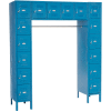 Global Industrial™ Capital® 16 Person Box Locker, 72"L x 18"P x 78"H, Bleu, Non assemblé