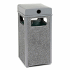 Global Industrial Stone Panel Trash Weather Urn, Gray 24 Gallon, 17-1/2" Square X 36"H
