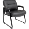 Chaise de salle d'attente ® Grand et Grand - Cuir - Dossier surélevé - Noir