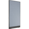 Interion® Non-Electric Office Partition Panel with Raceway, 36-1/4"W x 64"H, Blue