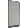 Interion® Office Partition Panel with Pass-Thru Cable, 36-1/4"W x 64"H, Gray