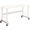 Global Industrial Caster Base Set for C-Channel Open Leg 48 to 72"W x 30 & 36"D Workbench Gray
