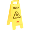 Panneau de sol Rubbermaid® 6112 2 face multilingue - Mise en garde