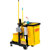 Chariot de nettoyage et d’entretien noir Rubbermaid® avec sac en vinyle de 25 gallons 6173-88