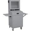 Global Industrial™ Mobile LCD Computer Cabinet, Ensemble complet, Gris foncé