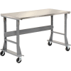 Global Industrial™ 72 x 30 Mobile Fixed Height C-Channel Flared Leg Workbench - Acier inoxydable
