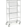 Global Industrial Easy Access Slant Shelf Chrome Wire Truck 36"L x 18"W x 63"H