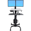 Station de travail assise Ergotron® WorkFit-C pour deux moniteurs LCD