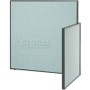 Interion® Pre-Configured Office Cubicle - 4'W x 4'D x 60"H - Add-On Kit - Blue