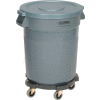 Global Industrial™ Plastic Trash Can avec Lid & Dolly - 20 gallons, gris
