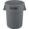 Global Industrial Plastic Trash Can, 32 Gallon, Gray