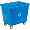 Camion cube de recyclage Dandux pour recyclables multiples, 14 boisseaux, bleu
