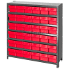 Quantum CL1239-601 fermé Euro tiroir étagère - 36 x 12 x 39 - 36 euro tiroirs rouge