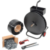 Global Industrial Polypropylene Strapping Kit 1/2"x9000' With Tensioner, Crimper, Seals & Cart