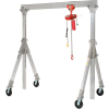 Adjustable Height Aluminum Gantry Crane, 12'W x 10'-12'6"H, Pneumatic Casters 1500 Lb