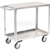 Stainless Steel Stock Cart 2 Shelves Flush Top Shelf 36x24