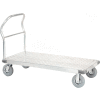 Global Industrial Aluminum Diamond Deck Platform Truck 48x24 1200 Lb. Cap. 8" Pneu. Casters