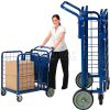 Global Industrial™ Fold-A-Way Stock Cart w / 2 étagères, 750 lb. Capuchon, 38"L x 28"L x 39"H, Bleu