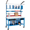 Global Industrial™ complete Mobile Packing Workbench W/Power, Laminate Square Edge, 60"W x 36"D