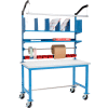 Global Industrial™ Mobile Packing Workbench W/Riser Kit, Bord carré stratifié, 60"W x 30"D