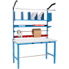 Global Industrial™ Packing Workbench W/Riser Kit &Power Apron, Laminate Square Edge, 72"Wx30"D