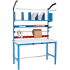 Global Industrial™ Packing Workbench W / Riser Kit &Power Apron, Laminate Safety Edge, 72"Wx30"D