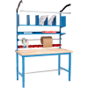 Global Industrial™ Packing Workbench W/Riser Kit, Maple Butcher Block Safety Edge, 60"W x 30"D