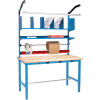 Global Industrial™ Packing Workbench W/Riser Kit &Power Apron, Maple Safety Edge, 60"W x 36"D