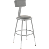 Interion® Steel Shop Stool w/Backrest and Padded Seat - Adjustable Height 19 - 27 - GRY - 2PK