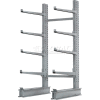 Cantilever Rack simple face, Starter unité Extra Heavy Duty, W 48" x 37" D x 8' H, 21500 Lbs capacité