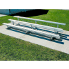 3 Row National Rep Tip N Roll Aluminum Bleacher, 15'W, Single Footboard