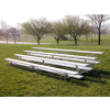 4 Row Low Rise Aluminum Bleacher, 27' Long, Single Footboard