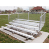 5 Row National Rep Aluminum Bleacher with Guardrails, 15' Long, Single Footboard