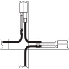 Interion® High-Low Three Way Kit For Two 76" High Panel With Cable