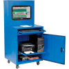 Global Industrial™ Mobile Heavy-Duty LCD Computer Cabinet, bleu, non assemblé